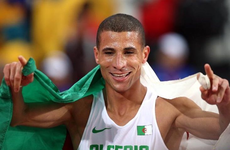 Le champion olympique algérien du 1500m, Taoufik Makhloufi. D. R.