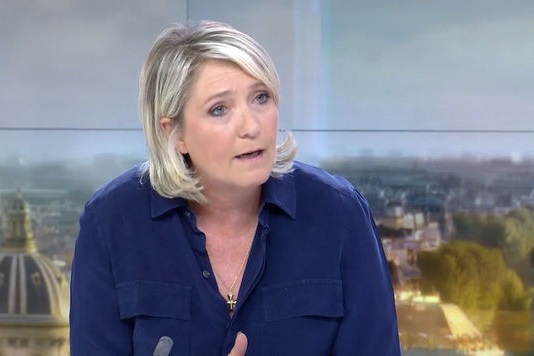 Marine Le Pen sur le plateau de France 2. D. R.