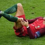 Ronaldo blessé à un genou lors de la finale de l’Euro-2016. D. R.