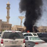 Au moment de l'explosion près de la mosquée de Médine. D. R.