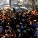 Rassemblement devant la mosquée d'Ozone Park où le crime a eu lieu. D. R.