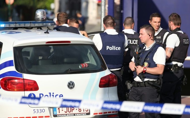 La police belge sécurise le lieu de l'attaque. D. R.