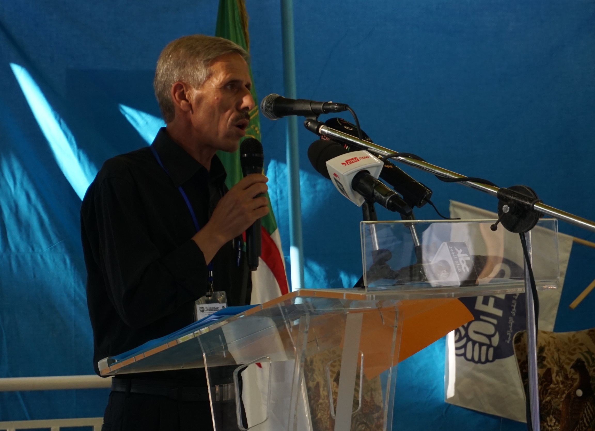 Abdelmalek Bouchafa à l'ouverture de l'université d'été du FFS ce mercredi. D. R.