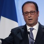 François Hollande lors de son discours ce lundi 5 septembre à Paris. D. R.