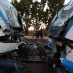 L'état des trains impliqués dans la collision témoigne de la puissance du choc. New Press