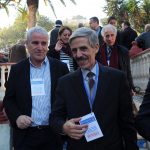 Abdelmalek Bouchafa (à droite), avant l’ouverture de la réunion. New Press