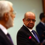 Abdelkader Messahel avec le ministre libyen des Affaires étrangères, Mohamed Tahar Siala. New Press