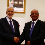 Abdelkader Messahel avec le ministre libyen des Affaires étrangères. New Press