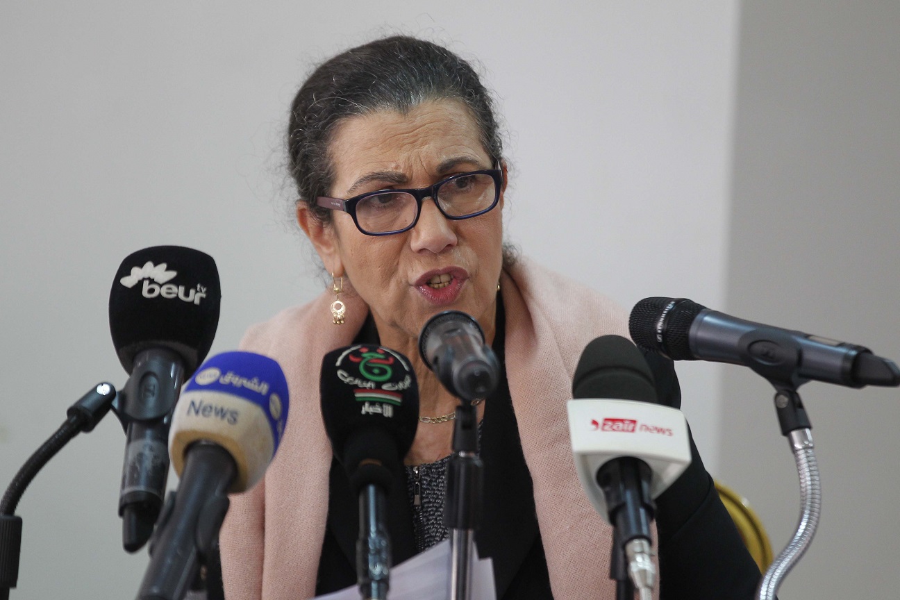 Louisa Hanoune, lors de sa conférence de presse animée ce samedi à Zéralda. New Press
