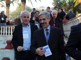 Rachid Chabati (à gauche) et le premier secrétaire du FFS, Abdelmalek Bouchafa. New Press