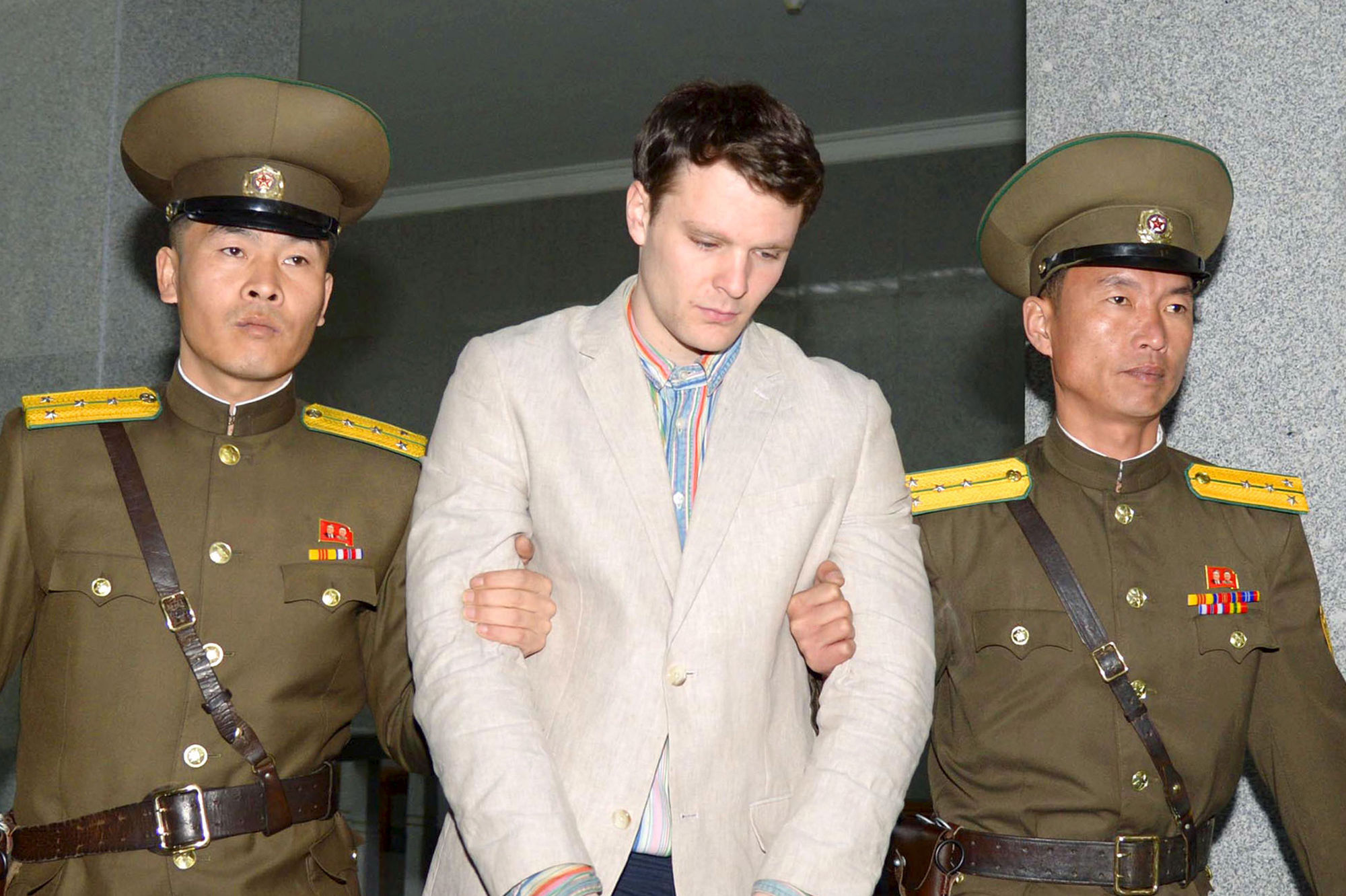 Otto Warmbier, un étudiant américain de 21 ans, condamné à 15 ans de prison en 2016. D. R.