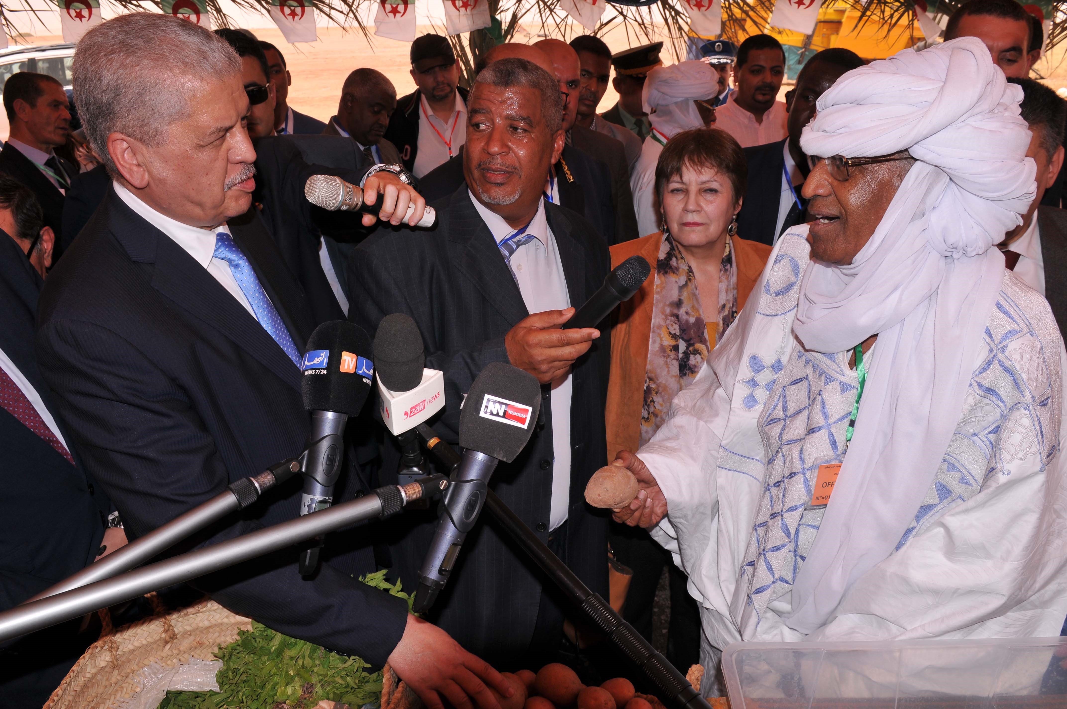 Le Premier ministre au cours de sa visite dans la wilaya de Tamanrasset. New Press