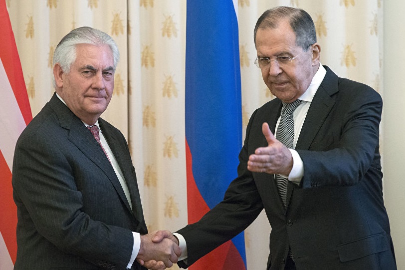 Rex Tillerson reçu par Sergueï Lavrov. D. R.