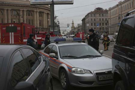 Scène de l'attentat du métro de Saint-Pétersbourg, en Russie. D. R.