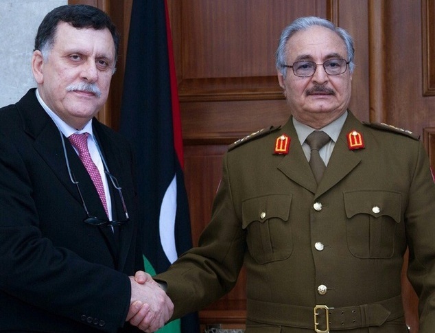 Fayez Al-Sarraj et Khalifa Haftar. D. R.