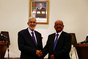 Messahel et le ministre libyen des Affaires étrangères, T. Siala, à Alger. New Press