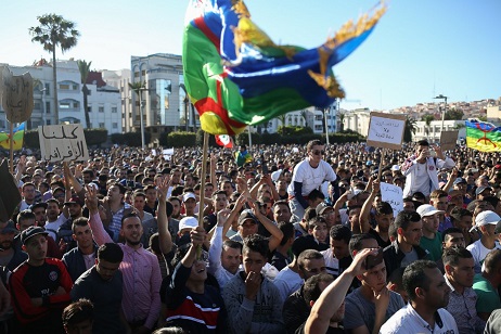 Rassemblement de soutien à Nasser Zefzafi à Al-Hoceïma. D. R.