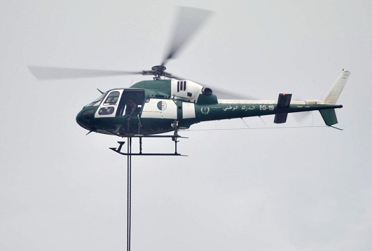 Un hélicoptère de la Gendarmerie nationale lors d'un exercice de routine. New Press