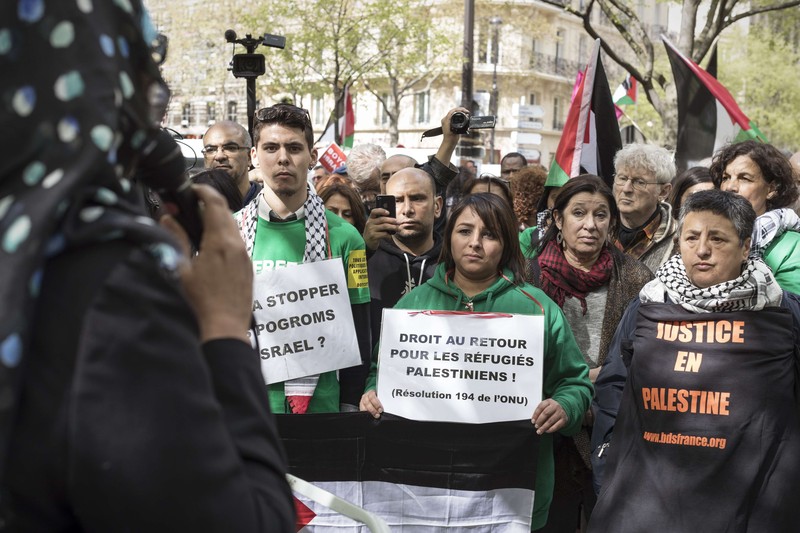 Manifestation de soutien au peuple palestinien organisée par CAPJPO-EuroPalestine. D. R.