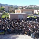 Rassemblement d'étudiants à l'université de Béjaïa. D. R.