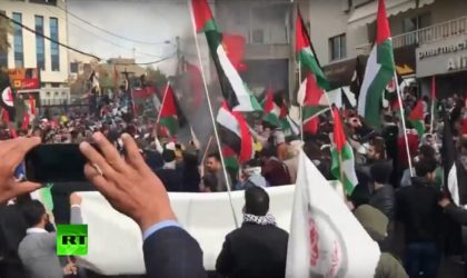 Manifestation pro-palestinienne devant l’ambassade des Etats-Unis à Beyrouth