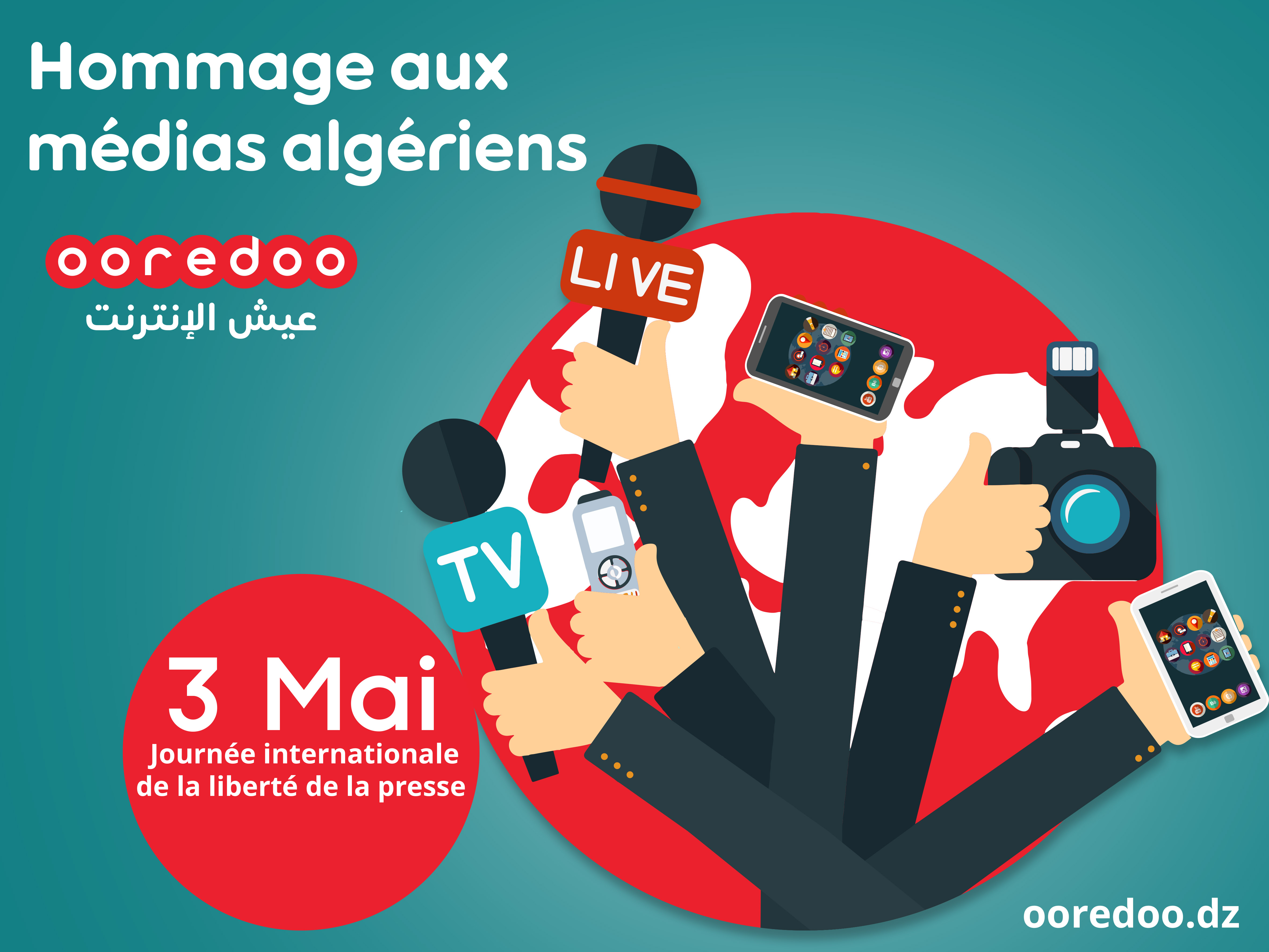 Ooredoo rend hommage aux médias algériens. D. R.