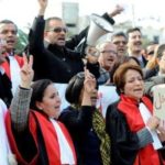 Rassemblement de protestation des magistrats à Alger. D. R.