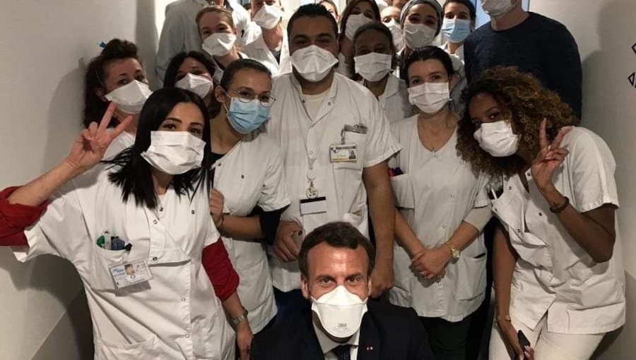 med Emmanuel Macron