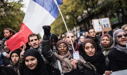 Manifestation contre l’islamophobie et le projet de loi séparatisme à Paris