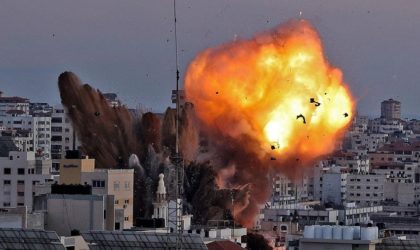 La Bande de Gaza sous les bombardements des avions de guerre de l’occupation sioniste