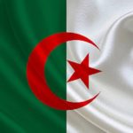 Algerian flag, three dimensional render, satin texture